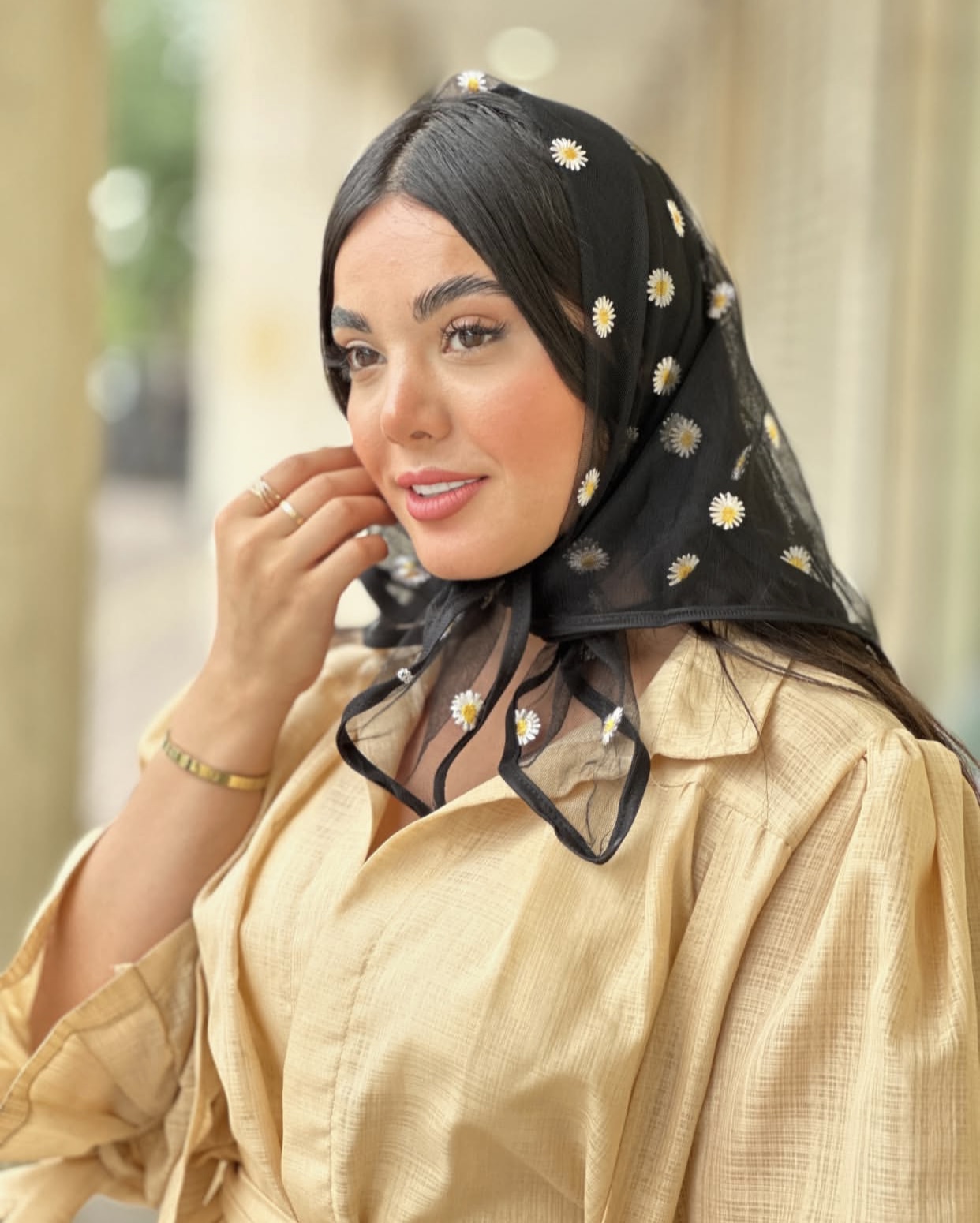 مینی اسکارف توری بابونه