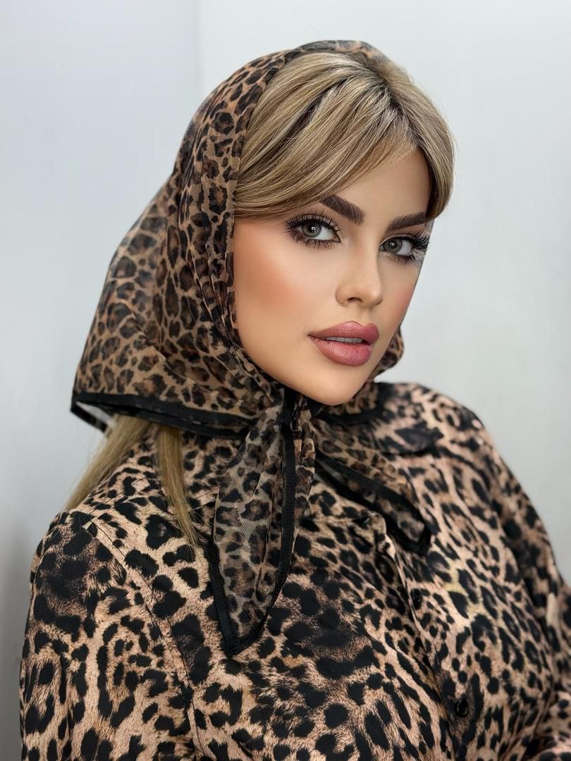 مینی اسکارف توری پلنگی
